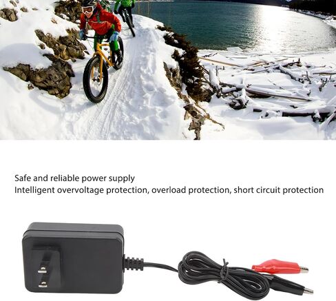 SUNGOOYUE Portable Electric Charger Adapter, 12V 10W Battery Charger with Dual Clip for E Scooter,US Plug in Saudi Arabia