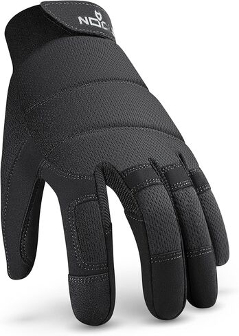 NoCry Heavy-Duty Tactical Work Gloves for Men — Reinforced Palms, Foam-Padded Knuckles, and Strong Stitching; Touchscreen Tips; Breathable and Flexible; Ideal for Mechanics and Construction Work in Saudi Arabia