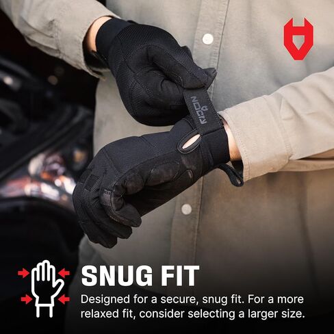 NoCry Heavy-Duty Tactical Work Gloves for Men — Reinforced Palms, Foam-Padded Knuckles, and Strong Stitching; Touchscreen Tips; Breathable and Flexible; Ideal for Mechanics and Construction Work in Saudi Arabia