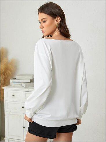 SweatyRocks Women's Off the Shoulder Oversized Sweatshirts Cherry Graphic Pullovers Sweatshirts in Saudi Arabia