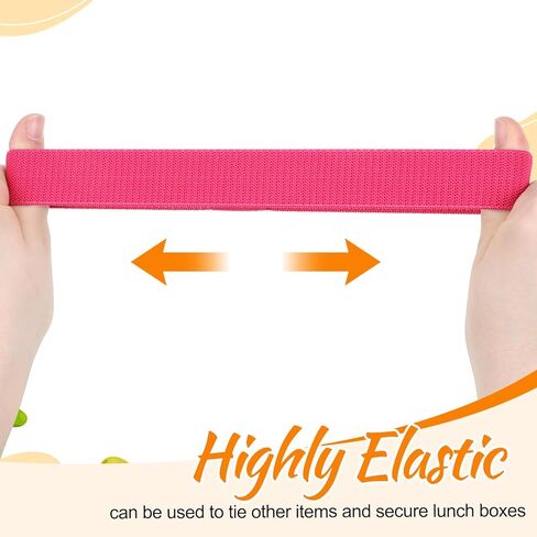 5 Pcs Bento Box Strap,Lunch Box Band Bento Boxes Band Elastic Strap for Lunch Boxes Fixing Bands Replacement for Office Classroom Picnic Camping Outdoors Meals,5 Colors in Kuwait