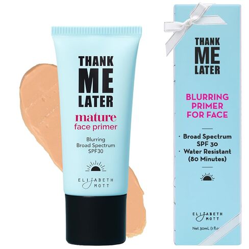 Elizabeth Mott Thank Me Later Blurring Face Primer with SPF 30 - Sun Protection All Day Makeup Wear - Pore Minimizing, Softens Fine Lines and Wrinkles for Velvet Skin - Great For All Ages, 30mL in Kuwait