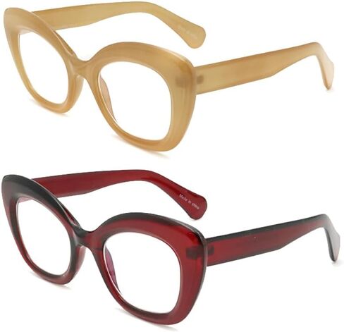 Oversized Reading Glasses for Women Stylish Designer Readers Blue Light Square Computer Glasess with Spring Hinge in Saudi Arabia