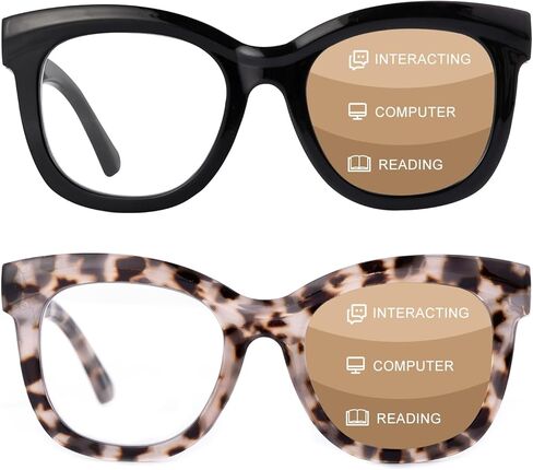 2 Pack Progressive Multifocal Reading Glasses for Women, Stylish No Line Multifocus Readers in Saudi Arabia