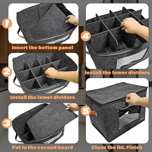 2-Layer Mug Storage Box with Dividers, Coffee Cup Storage Organizer with Zipper Lid, Stackable Mug and Cup Organizer for 24 Coffee Mugs Cups Glasses in Saudi Arabia