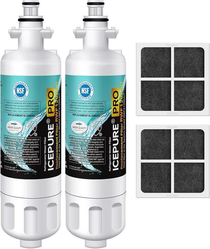 ICEPURE PRO 9690 NSF401&473&53&42 Certified Replacement for LG LT700P ADQ36006101, Kenmore Elite 46-9690 ADQ36006102 HDX FML-3 LT700PC LFX28968ST Refrigerator Water Filter and LT120F Air Filter 2Combo in Kuwait
