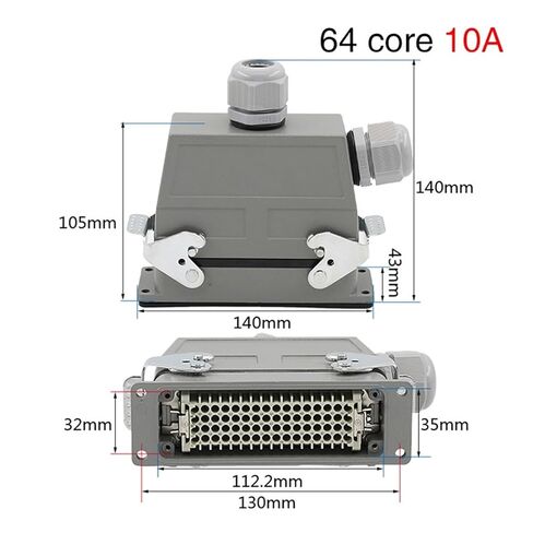1PCS Heavy Duty Connector 64-core Dual Outlet 10A in Saudi Arabia