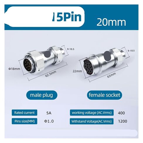 1PCS WY20 TE+ZE Connector 2-15PIN Waterproof(15Pin,5Sets) in Saudi Arabia