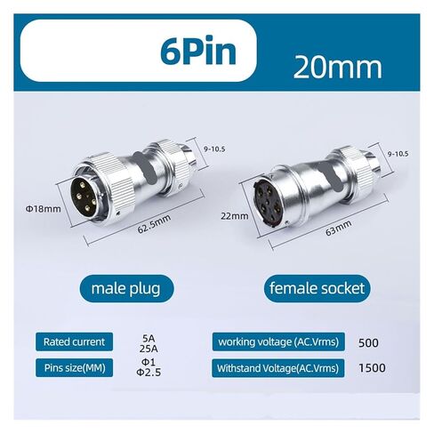 1PCS WY20 TE+ZE Connector 2-15PIN Waterproof(6Pin,5Sets) in Saudi Arabia
