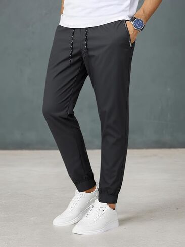 Men's Athletic Pants Elastic Waist with Zippered Pockets Gym Training in Saudi Arabia