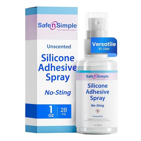Safe n' Simple Silicone Medical Adhesive Spray - 2oz Bottle - No Sting Skin Adhesive Spray and Medical Skin Glue for Ostomy Supplies, Ileostomy Colostomy & Urostomy Bag Attachment Odor-Free Waterproof in Saudi Arabia