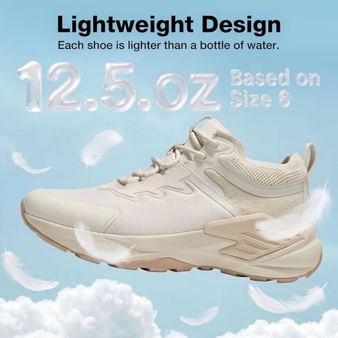 NINGO Women's Waterproof Hiking Shoes, Lightweight Non Slip Outdoor Trail Sneakers for All-Day Comfort, Breathable Work Shoe for Walking, Running, Camping, Climbing, Backpacking in Kuwait