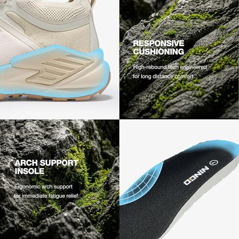 NINGO Women's Waterproof Hiking Shoes, Lightweight Non Slip Outdoor Trail Sneakers for All-Day Comfort, Breathable Work Shoe for Walking, Running, Camping, Climbing, Backpacking in Kuwait