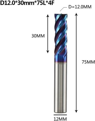1pcs Tungsten Carbide 4 Flute Straight Shank Square End Mill CNC Milling Tools D1-D20 Mm for Aluminum Copper Carbon Steel Die Alloy in Kuwait