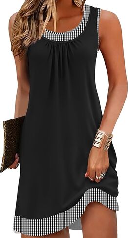 ETCYY Beach Dresses for Women 2026 Vacation Clothes Swimsuit Coverup Sleeveless Boho Sundresses Striped Casual Summer Dress in Kuwait