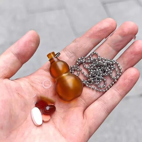علبة حبوب منع الحمل PEI CalabashGourd Pill حاوية مضادة للماء للجيب صندوق دواء حامل حبوب الدواء على شكل سلسلة مفاتيح in Kuwait