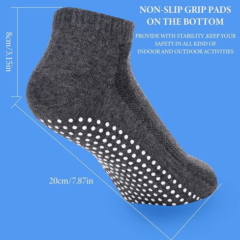 4 Pairs Pilates Grippy Socks for Women and Men,Non-Slip Yoga Soccer Cotton Barre Home Hospital Trampoline Grips in Saudi Arabia