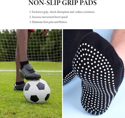 4 Pairs Pilates Grippy Socks for Women and Men,Non-Slip Yoga Soccer Cotton Barre Home Hospital Trampoline Grips in Saudi Arabia