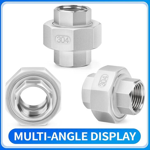 ChillWaves 304 Stainless Steel Cast Pipe Fitting, Union，1" NPT Female，Thread Adapter(2-PACK) in Saudi Arabia