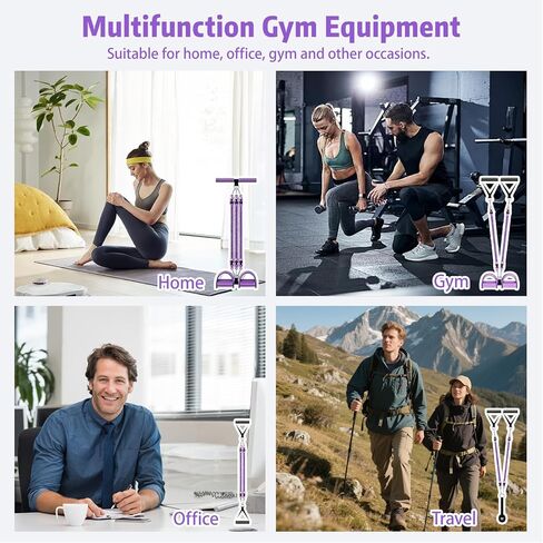 Pedal Resistance Band with Handle, Aturien Adjustable Powerful 4-Tube Elastic Bands for Exercise, Multifunctional Foot Pedal Puller, Home Workout Equipment for Legs Arms Abs in Saudi Arabia