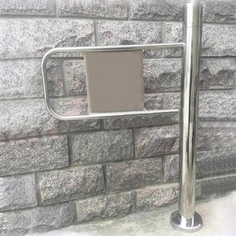 Stainless Steel Safety Gate - 90° Manual Pedestrian Access, Automatic Rebound Swing, Right Hand Push, Universal Fit, 100×97 cm for Home & Market Use in Saudi Arabia