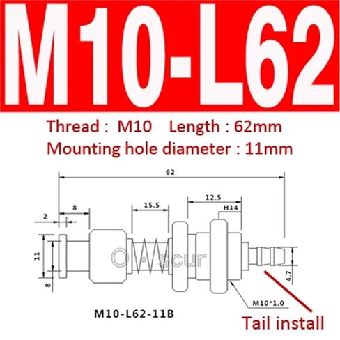 1pc Manipulator Accessories Bracket Big Head Suction Cup Hardware Side Tail Air Intake Vacuum Sucker Mechanical Arm M12 M10 Hardware(M10-L62-11B) in Saudi Arabia