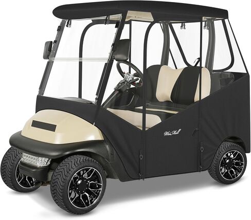 2 حاوية عربة جولف للركاب تناسب EZGO TXT، مقاومة للماء لعربة الجولف المقاومة للثلوج، غطاء دافئ، غطاء عربة الجولف مع نوافذ شفافة بأربعة جوانب، سحاب منحني متين in Kuwait