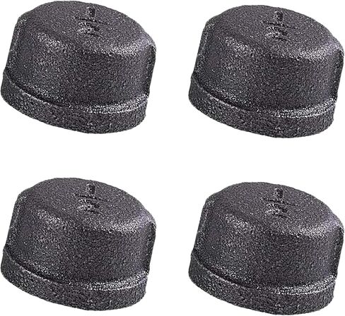 1/2" Malleable Iron Cast Pipe Fitting Cap Caps Threaded Pipe for Threaded Black Pipes and Fittings, DIY Steampunk Industrial Vintage Style 4pcs in Kuwait