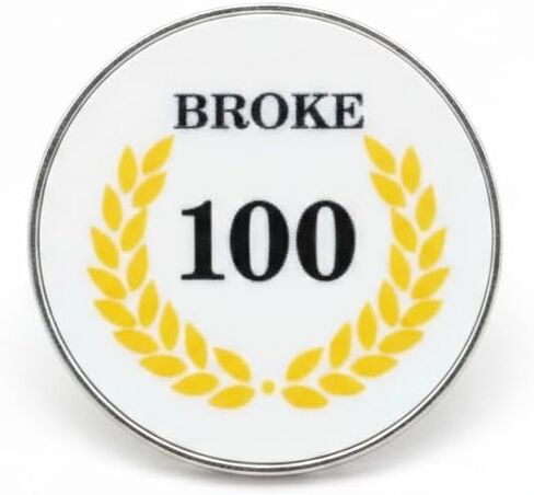 علامة كرة الجولف Broke 100 Milestone - علامات كرة الجولف الممتازة للرجال، علامة كرة الجولف المعدنية، علامات جولف بتصميم الإنجاز لوضع اللون الأخضر | هدية Ballmarker للجولف للمحاذاة والاحتفال in Saudi Arabia