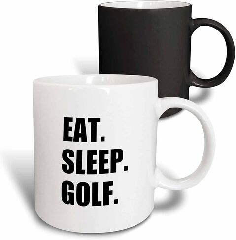 3dRose Eat Sleep Golf. Fun text gifts for golfing enthusiasts and pro golfers 11oz Two-Tone Green Mug in Saudi Arabia