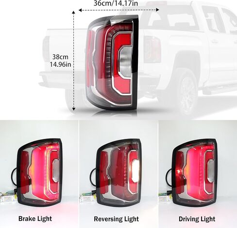 مجموعة مصابيح LED الخلفية متوافقة مع 2016 2017 2018 GMC Sierra 1500 Denali 1500 الضوء الخلفي للمصباح الخلفي أضواء الفرامل الخلفية الجانب الأيمن للراكب GM2801295 84365931 84233588 in Kuwait