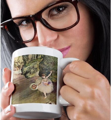 3dRose Edgar Degas Painting Take a Bow of Ballerinas Ceramic Mug, 15-Ounce in Saudi Arabia