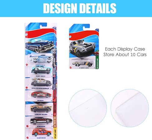 10 Pack Clear Model Car Display Case - Holds up to 100 Cars, Compatible with Hot-Wheels Packaged Diecast Blister, Toy Storage Organizer Wall Mount Display Case (10) in Saudi Arabia