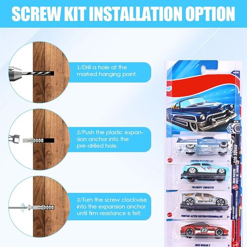 10 Pack Clear Model Car Display Case - Holds up to 100 Cars, Compatible with Hot-Wheels Packaged Diecast Blister, Toy Storage Organizer Wall Mount Display Case (10) in Saudi Arabia
