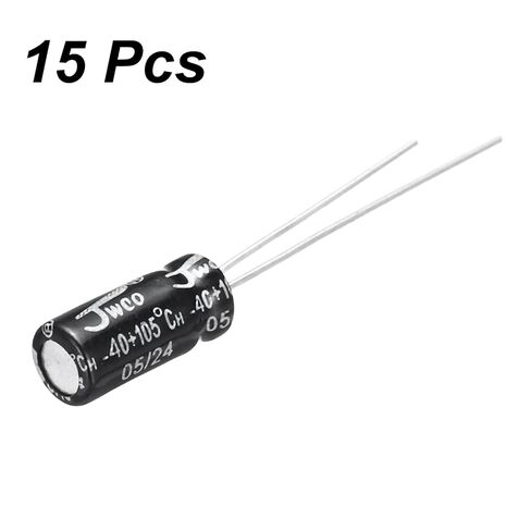 Generic 22 فائق التوهج 50 فولت 5 × 11 ملم مُكثَّف كهربائيًا، مكثفات ألومنيوم ذات شعاع شعاعي للتلفزيون، شاشات الكريستال السائل، VCD، 15 قطعة in Saudi Arabia