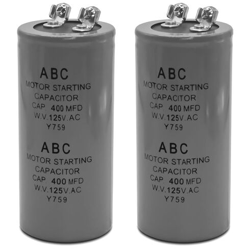 2-Pack CD60 Motor Starting Capacitor 400MFD 400uF 125VAC - for HVAC Compressors, Air Conditioners, Refrigerators & Electric Motors in Saudi Arabia