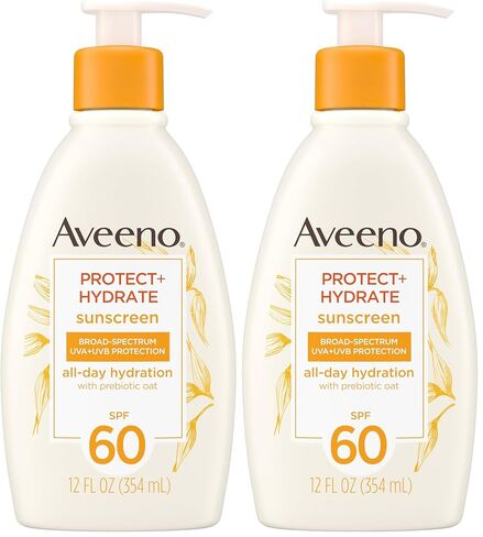 افينو بروتيكت + لوشن مرطب للجسم واقي من الشمس مع عامل حماية من الشمس SPF 60 واسع النطاق وشوفان البريبايوتك، خفيف الوزن، خالي من البارابين، خالي من الزيوت والأوكسيبنزون، زجاجة مضخة، 12.0 أونصة سائلة. أوقية in Kuwait