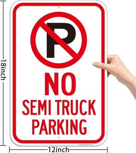 (2 Pack) No Semi Truck Parking Sign, Large 18 x 12 Inches Semi Truck No Parking Aluminum Sign, UV Protected, Weather Resistant, Reflective, Waterproof, Durable Ink, Easy To Mount in Saudi Arabia