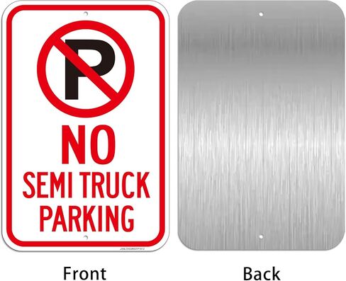 (2 Pack) No Semi Truck Parking Sign, Large 18 x 12 Inches Semi Truck No Parking Aluminum Sign, UV Protected, Weather Resistant, Reflective, Waterproof, Durable Ink, Easy To Mount in Saudi Arabia