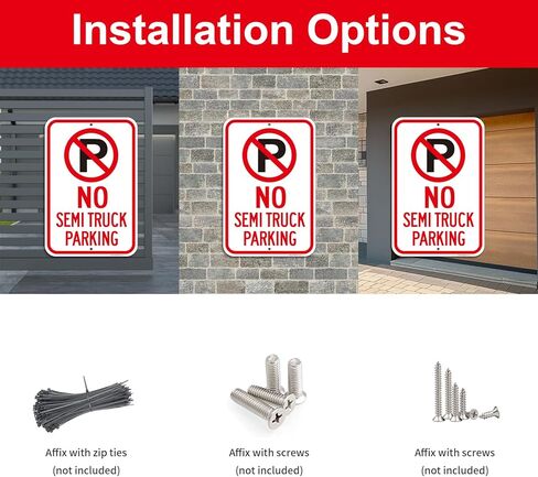 (2 Pack) No Semi Truck Parking Sign, Large 18 x 12 Inches Semi Truck No Parking Aluminum Sign, UV Protected, Weather Resistant, Reflective, Waterproof, Durable Ink, Easy To Mount in Saudi Arabia