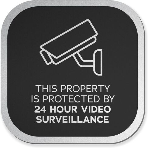 This property is protected by 24h video surveillance Sign - 8x8" Heavy Duty Aluminum Composite (3mm) - Weatherproof & UV Protected - Easy 3M Adhesive Mount - Ideal for Home, Business & Farm in Kuwait