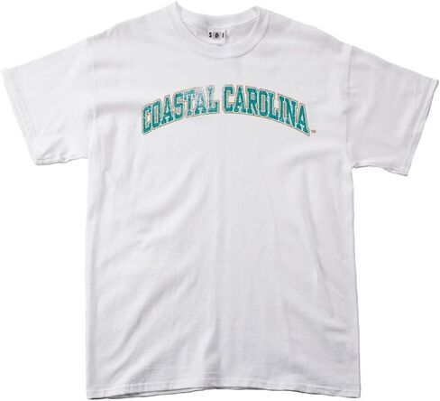 تي شيرت Coastal Carolina Chanticleers بنسبة 100% بأكمام قصيرة منكمش مسبقًا، مقاس متوسط، أبيض in Kuwait