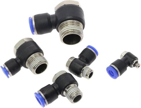 PH" hexagonal Air Pneumatic Pipe Connector 4mm-12mm OD Hose Tube 1/8" 1/4" 3/8" 1/2" BSPT Male Thread L Shape Gas Quick Fittings(12mm OD Hose,1/2 inch) in Saudi Arabia