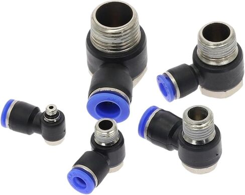 PH" hexagonal Air Pneumatic Pipe Connector 4mm-12mm OD Hose Tube 1/8" 1/4" 3/8" 1/2" BSPT Male Thread L Shape Gas Quick Fittings(12mm OD Hose,1/2 inch) in Saudi Arabia
