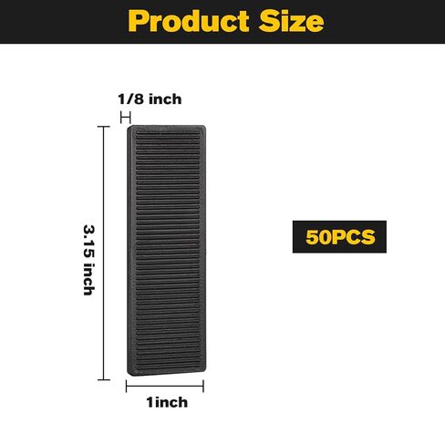 50 Pcs 1/8 Inch Solid Plastic Shims for Leveling, Flat Drywall & Furniture Shims, Non-Split Water-Resistant Spacers (1/8") in Kuwait