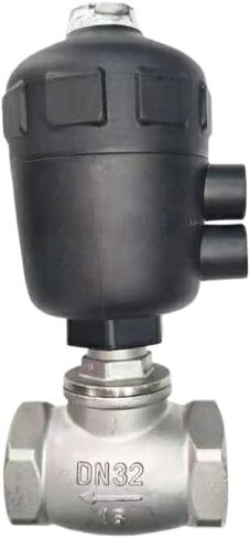 DN32 304 الفولاذ المقاوم للصدأ T-نوع هوائي موضوع وقف المياه طبل صمام PTFE ختم 1 قطعة (مزدوج التمثيل) in Saudi Arabia