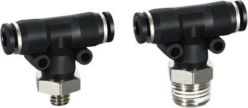 Black PB Pneumatic Quick Connector Hose With External Thread BSP1/4 1/2 1/8 3/8 Brass T-shaped Tee Connector PB8-02 6-01 10-03(PB12-04) in Saudi Arabia