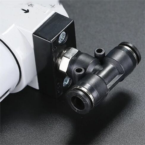 Black PB Pneumatic Quick Connector Hose With External Thread BSP1/4 1/2 1/8 3/8 Brass T-shaped Tee Connector PB8-02 6-01 10-03(PB12-04) in Saudi Arabia