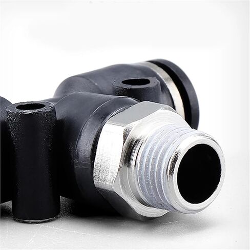 Black PB Pneumatic Quick Connector Hose With External Thread BSP1/4 1/2 1/8 3/8 Brass T-shaped Tee Connector PB8-02 6-01 10-03(PB12-04) in Saudi Arabia