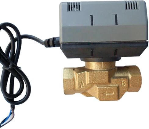 1/2 3/4 1 Inch Brass Two Way Motorized Shut-off Valve VC6013 Fan Coil Electric Valve AC220V 1Pcs(1/2") in Saudi Arabia